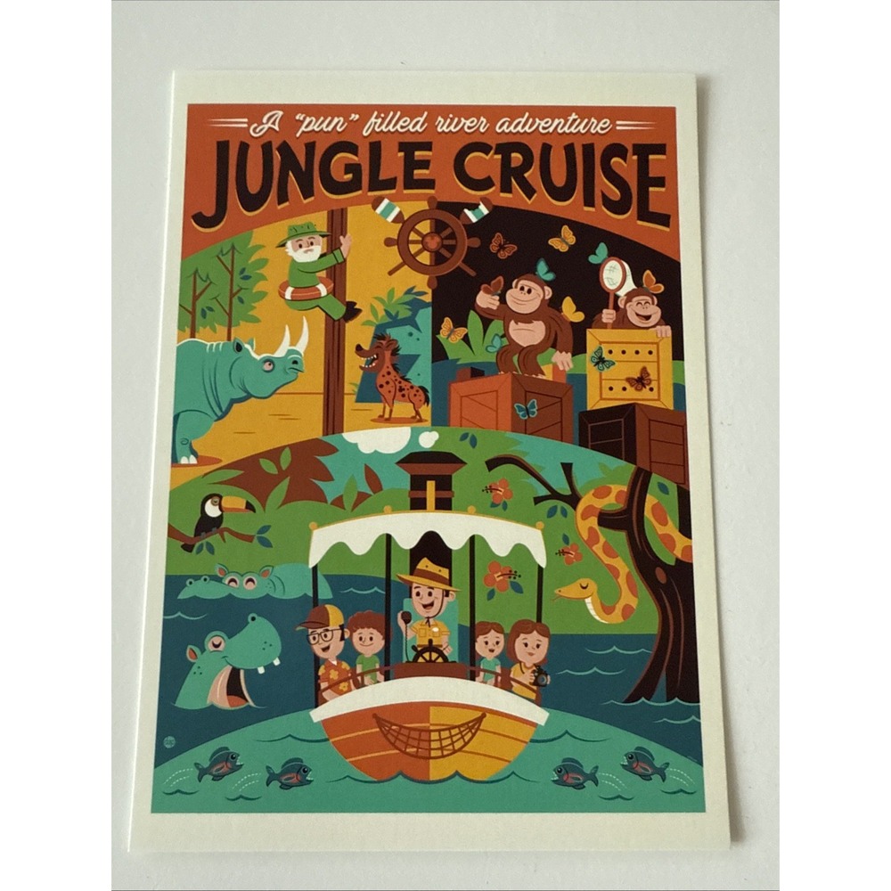 2025 Disney Parks Dave Perillo Jungle Cruise Postcard 5x7" A Fun‎ Filled River